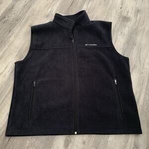 Columbia Fleece Vest Mens XXL Flattop Ridge Black Full-Zip XM1570 Pockets